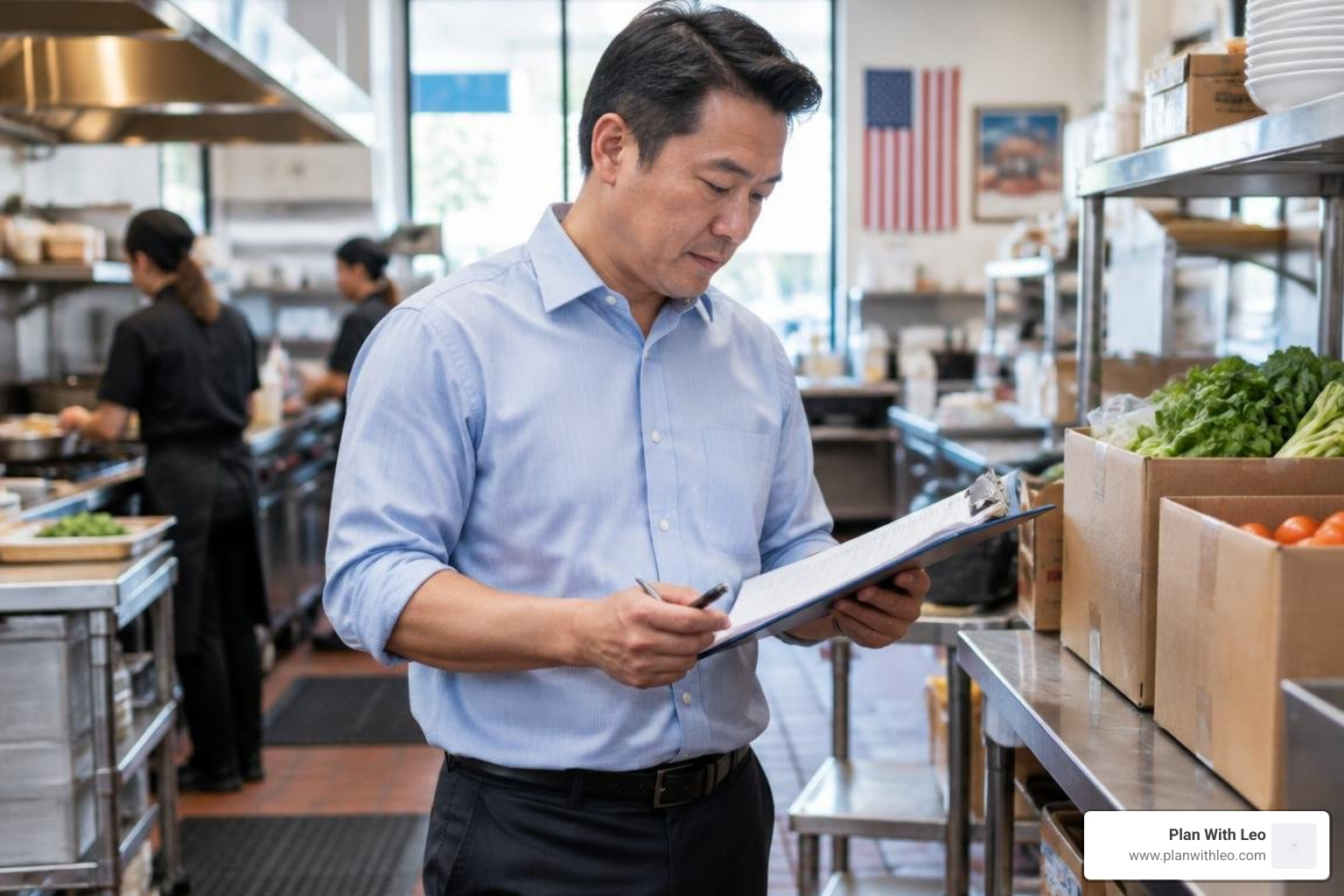 Vietnamese small business owner managing daily operations in California