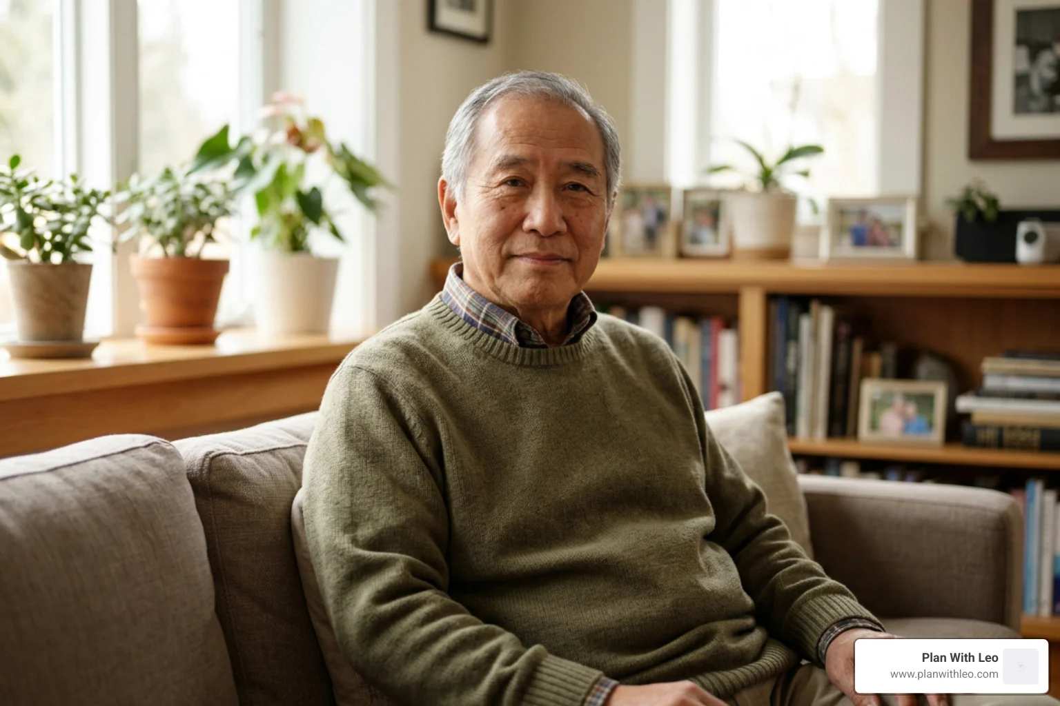 elderly Asian grandpa resting at home for chronic illness life insurance rider article