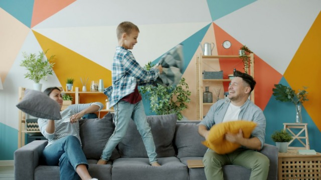 Photorealistic family at home